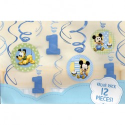 Mickey Mouse 1st Birthday Swirl Decorations