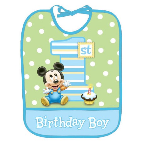 Mickey Mouse 1st Birthday Bib