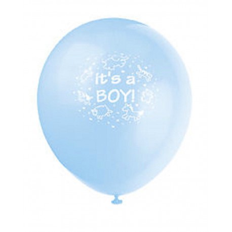 BABY SHOWER NEW BABY ITS A BOY BLUE LATEX BALLOONS