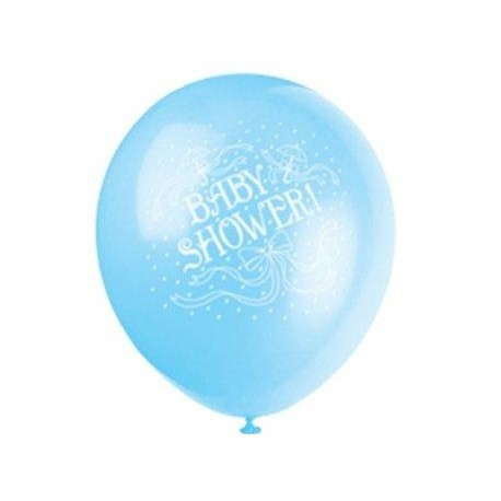 Baby Shower 12' Blue Latex Balloons (6 count)