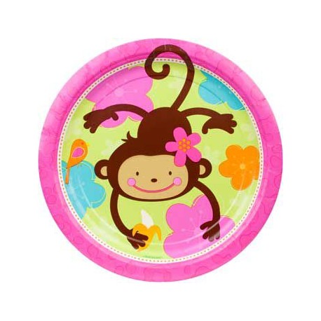 Floral Monkey Dinner Plates (8-pack)