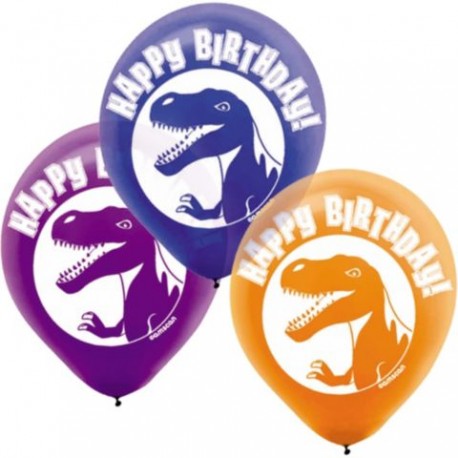 Dinosaur Party 12" Latex Balloons (6 Pack)