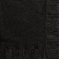 Midnight Black Luncheon Napkins (20 Count)