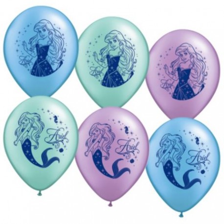 Little Mermaid 12" Latex Balloons (6 Pack)