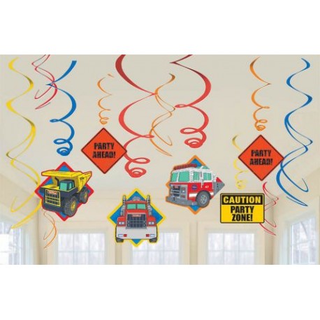 Tonka Swirl Hanging Decorations (12 Pack)