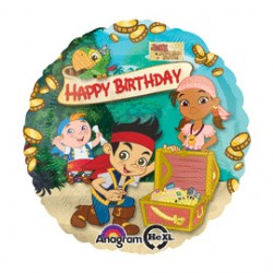 18 IN. JAKE NEVERLAND PIRATES HAPPY BIRTHDAY BALLOON