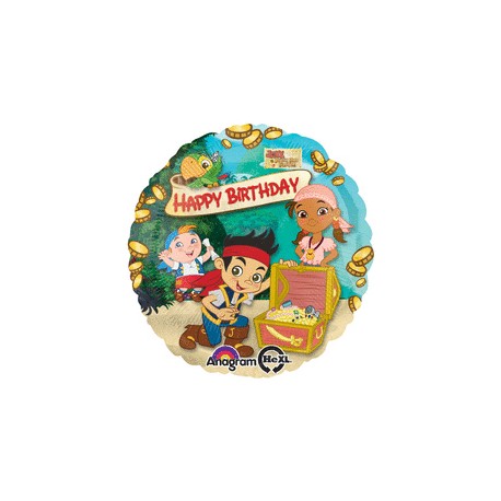 18 IN. JAKE NEVERLAND PIRATES HAPPY BIRTHDAY BALLOON