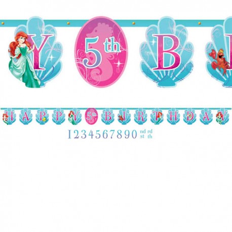 Little Mermaid Ariel add an age letter banner