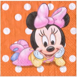 Minnie 1st Birthday napkins 10inch