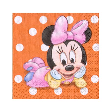 Minnie 1st Birthday napkins 10inch