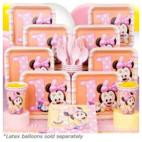 Minnie Mouse 1st Birthday Deluxe kit Serves 8 Guests