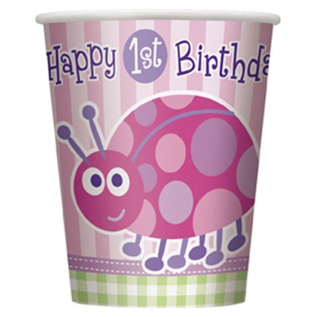 Ladybug First Birthday Party Cups