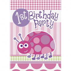 Ladybug First Birthday Party Invitations