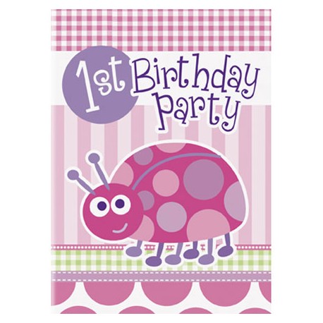 Ladybug First Birthday Party Invitations