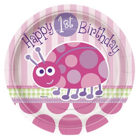 Ladybug First Birthday Dessert Plates