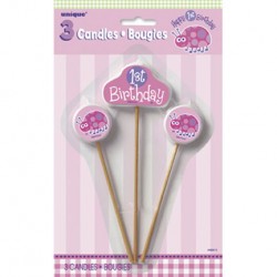 Ladybug First Birthday Candle Set