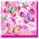 Pink Butterfly Beverage Napkins