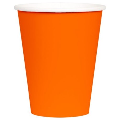 Orange 9 oz. Paper Cups, 20 Pack