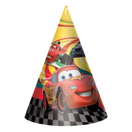 Cars 6" Cone Party Hats (8 Pack)