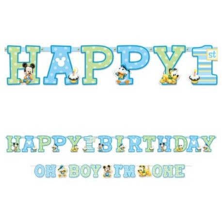 Mickey Mouse 1st Birthday Jumbo Letter Banner Combo (Each)